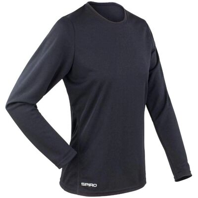 Spiro S254F T-Shirt à manches longues noir à séchage rapide - T-Shirt - Publicité Spiro S254F T-Shirt à manches longues noir à séchage rapide - T-Shirt - Publicité