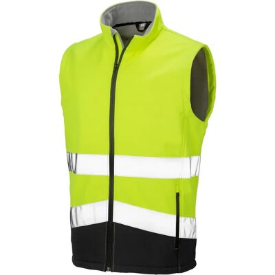Result R451X - Jaune Fluorescent/Noir - Veste Softshell Haute Visibilité - Publicité Result R451X - Jaune Fluorescent/Noir - Veste Softshell Haute Visibilité - Publicité