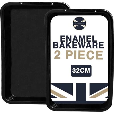 Samuel Groves 32cm Vitreous Enamel Baking Tray - Baking Tray Samuel Groves 32cm Vitreous Enamel Baking Tray - Baking Tray