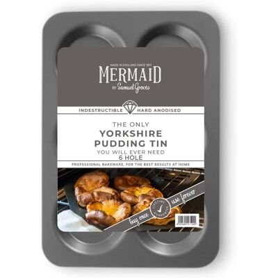 Samuel Groves Hard Anodised 6 Hole Yorkshire Pudding Tray - Bakeware Samuel Groves Hard Anodised 6 Hole Yorkshire Pudding Tray - Bakeware