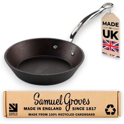 Samuel Groves 20cm Cast Iron Skillet Frying Pan - British Recycled Cookware Samuel Groves 20cm Cast Iron Skillet Frying Pan - British Recycled Cookware