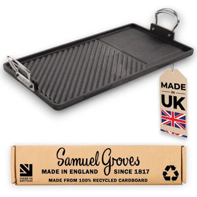 Samuel Groves Britannia Cast Iron Double Burner Griddle - UK Samuel Groves Britannia Cast Iron Double Burner Griddle - UK