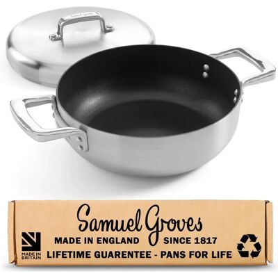 Samuel Groves Urban 28cm Rustfritt stål non-stick triply kokkepanne Samuel Groves Urban 28cm Rustfritt stål non-stick triply kokkepanne