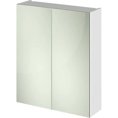 Hudson Reed Fusion Mirrored Bathroom Cabinet - 600mm Wide - Gloss White Hudson Reed Fusion Mirrored Bathroom Cabinet - 600mm Wide - Gloss White