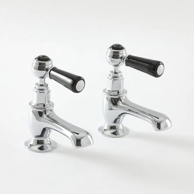 Set di miscelatori vintage in ottone e nero per bagno Hudson Reed - 120x45mm Set di miscelatori vintage in ottone e nero per bagno Hudson Reed - 120x45mm