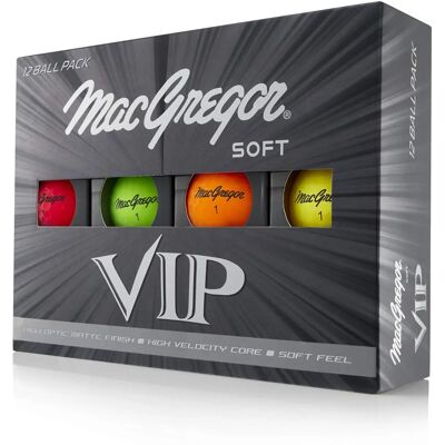 MacGregor Multi-Coloured VIP Golf Ball 12 Pack - Golf Balls MacGregor Multi-Coloured VIP Golf Ball 12 Pack - Golf Balls