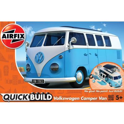 Kit de Modèle VW Camper Van Bleu Airfix - Montage Rapide, Véhicule Iconique - Publicité Kit de Modèle VW Camper Van Bleu Airfix - Montage Rapide, Véhicule Iconique - Publicité