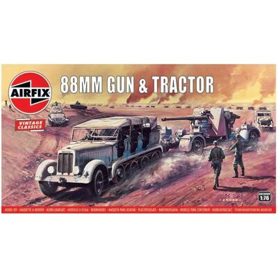 Airfix A02303V Deutsche 88mm Flak Kanone & Traktor Modellbausatz Airfix A02303V Deutsche 88mm Flak Kanone & Traktor Modellbausatz