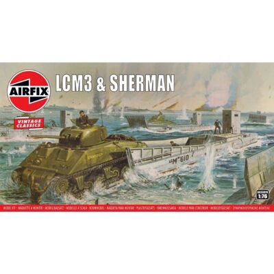 Airfix A03301V Militärmodellset - LCM-3 & Sherman - 1:76 Airfix A03301V Militärmodellset - LCM-3 & Sherman - 1:76