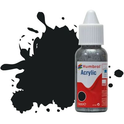 Humbrol Black Acrylic Model Paint - Gloss - No 21 - 14ml Humbrol Black Acrylic Model Paint - Gloss - No 21 - 14ml
