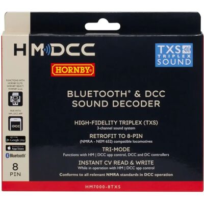 Hornby HM7000-8TXS - Bluetooth & DCC Geluiddecoder Hornby HM7000-8TXS - Bluetooth & DCC Geluiddecoder