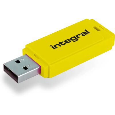 Clé USB 64GB Integral USB2.0 Jaune Neon - Clé USB - Publicité Clé USB 64GB Integral USB2.0 Jaune Neon - Clé USB - Publicité