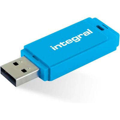 Integral 64GB USB2.0 DRIVE NEON BLEU - Clé USB Integral 64GB USB2.0 DRIVE NEON BLEU - Clé USB