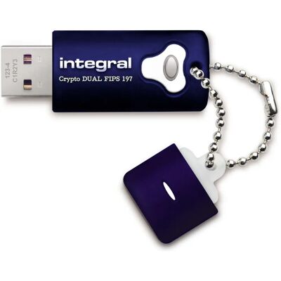 Integral Crypto Dual 4GB USB Flash Drive - Encrypted, FIPS 197, Blue Integral Crypto Dual 4GB USB Flash Drive - Encrypted, FIPS 197, Blue