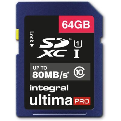 Integral 64GB ULTIMAPRO SDHC - Carte mémoire UHS-I U1 - Publicité Integral 64GB ULTIMAPRO SDHC - Carte mémoire UHS-I U1 - Publicité
