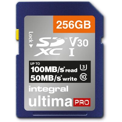 Cartão de memória Integral 256GB SDXC V30 UHS-I - Cartão de memória Cartão de memória Integral 256GB SDXC V30 UHS-I - Cartão de memória