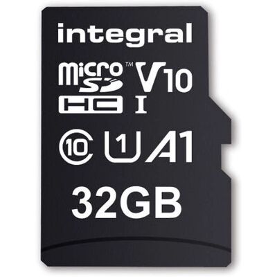 Integral High Speed V30 UHS-I U1 MicroSDHC Card including Adapter - 32GB Integral High Speed V30 UHS-I U1 MicroSDHC Card including Adapter - 32GB