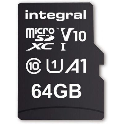 Integral High Speed V30 UHS-I U1 MicroSDHC-Karte inklusive Adapter - 64GB Integral High Speed V30 UHS-I U1 MicroSDHC-Karte inklusive Adapter - 64GB