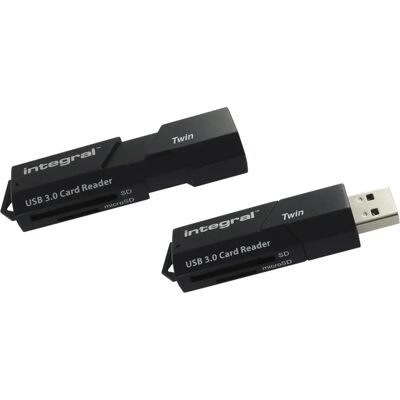 Integral USB 3.0 Kaartlezer - MicroSD, SD - Zwart Integral USB 3.0 Kaartlezer - MicroSD, SD - Zwart