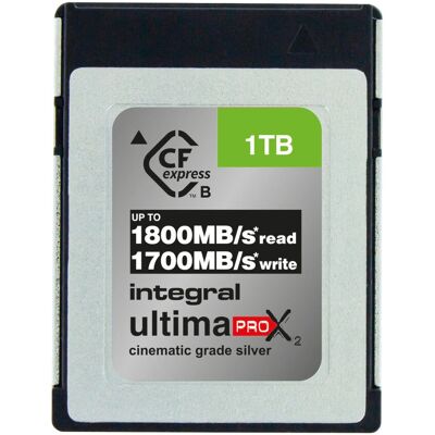 Integral 1TB UltimaPro X2 CFexpress Cinematic Silver Type B 2.0 - Carte mémoire - Publicité Integral 1TB UltimaPro X2 CFexpress Cinematic Silver Type B 2.0 - Carte mémoire - Publicité