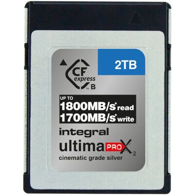 Integral 2TB UltimaPro X2 CFexpress Cinematic Silver Tipo B - Tarjeta de memoria Integral 2TB UltimaPro X2 CFexpress Cinematic Silver Tipo B - Tarjeta de memoria