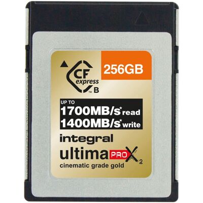 Integral 256GB UltimaPro X2 CFexpress Carte Cinematic Gold Type B 2.0 - Publicité Integral 256GB UltimaPro X2 CFexpress Carte Cinematic Gold Type B 2.0 - Publicité
