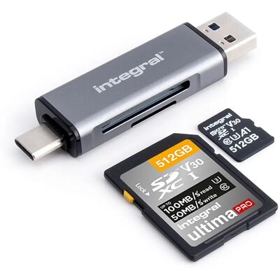Integral Memory Card Reader Type A Type C USB 3.2 - Card Reader Integral Memory Card Reader Type A Type C USB 3.2 - Card Reader