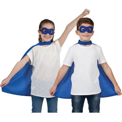 Cape de Superhéros Bleue avec Masque - Enfants - Publicité Cape de Superhéros Bleue avec Masque - Enfants - Publicité