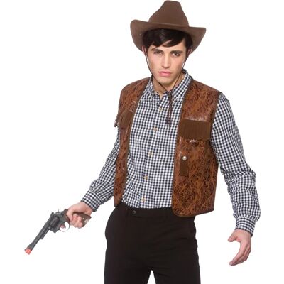 Gilet de cowboy usé - Costume - Publicité Gilet de cowboy usé - Costume - Publicité