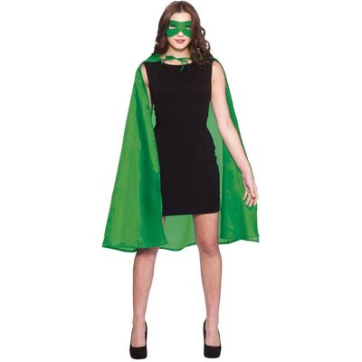 Grønn Superhelt Cape med Maske på e-Carnavalskleding.nl - Unisex Grønn Superhelt Cape med Maske på e-Carnavalskleding.nl - Unisex