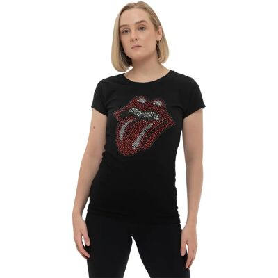The Rolling Stones Black Diamante Tongue Logo T-Shirt - Rock The Rolling Stones Black Diamante Tongue Logo T-Shirt - Rock