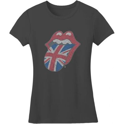 The Rolling Stones Ladies Diamante Union Jack T-shirt The Rolling Stones Ladies Diamante Union Jack T-shirt