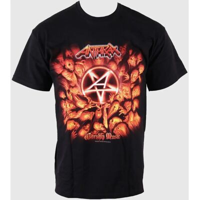 Anthrax Model ANTHTEE06MB Black Short Sleeve Crew Neck T-shirt - T-shirt Anthrax Model ANTHTEE06MB Black Short Sleeve Crew Neck T-shirt - T-shirt