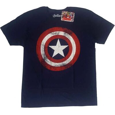 HeyRusty Slitet Captain America Sköld Blå T-shirt - T-shirt HeyRusty Slitet Captain America Sköld Blå T-shirt - T-shirt