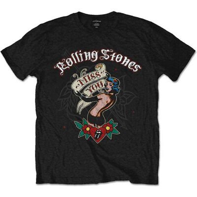 The Rolling Stones Svart Miss You T-shirt - Bandlogo The Rolling Stones Svart Miss You T-shirt - Bandlogo