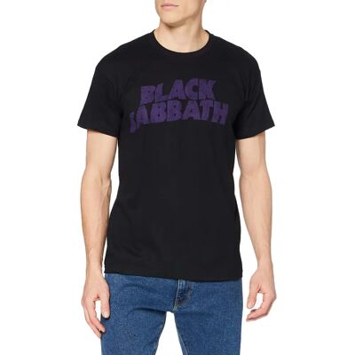 Rock Off Black Sabbath Wavy Logo Vintage T-shirt - T-shirt Rock Off Black Sabbath Wavy Logo Vintage T-shirt - T-shirt