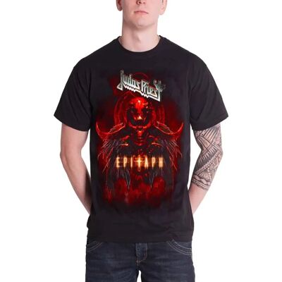 Judas Priest Epitaph Red Horns Tricou Negru - Tricou de Banda Judas Priest Epitaph Red Horns Tricou Negru - Tricou de Banda