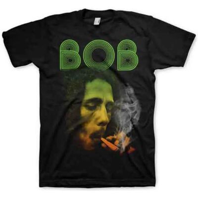 Svart Bob Marley T-shirt - Smoking Da Erb - Officiell produkt Svart Bob Marley T-shirt - Smoking Da Erb - Officiell produkt