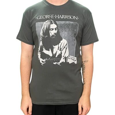 George Harrison Unisex Charcoal Grey Live Portrait T-Shirt George Harrison Unisex Charcoal Grey Live Portrait T-Shirt