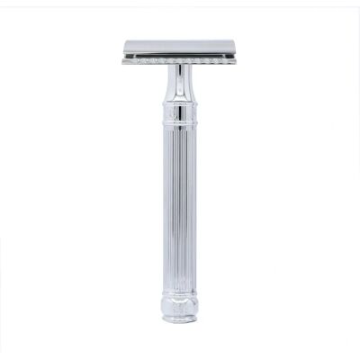 Edwin Jagger DEL89LI14bl Rasoir de sécurité à double tranchant à long manche en chrome - Safety Razor - Publicité Edwin Jagger DEL89LI14bl Rasoir de sécurité à double tranchant à long manche en chrome - Safety Razor - Publicité
