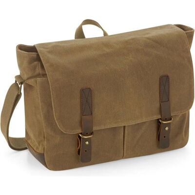 Quadra Heritage Waxed Canvas Messenger Bag - Light Brown - Messenger Bag Quadra Heritage Waxed Canvas Messenger Bag - Light Brown - Messenger Bag