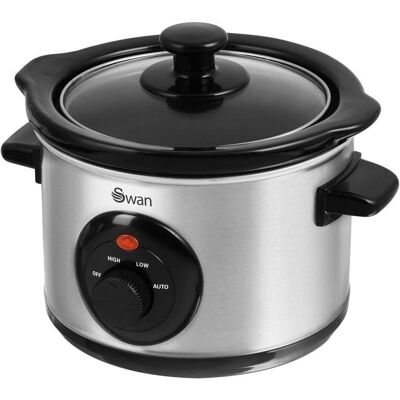 Swan 1.5L Slow Cooker - Silver Swan 1.5L Slow Cooker - Silver
