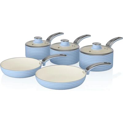 Swan Model SWPS5020BLN Retro Cookware Set - Induction, Ceramic Swan Model SWPS5020BLN Retro Cookware Set - Induction, Ceramic