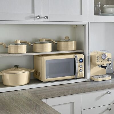 Swan Cream Retro Non-Stick 5-Piece Pan Set - Pan Set Swan Cream Retro Non-Stick 5-Piece Pan Set - Pan Set