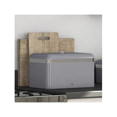 Swan Retro Bread Bin Grey - Bread box, Retro design, Large capacity Swan Retro Bread Bin Grey - Bread box, Retro design, Large capacity