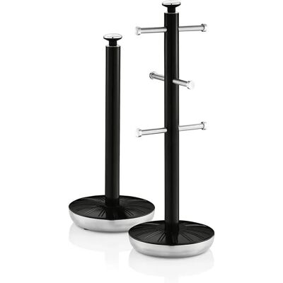 Swan Retro Handdoekhouder en Mokkenboom Set - Zwart Swan Retro Handdoekhouder en Mokkenboom Set - Zwart