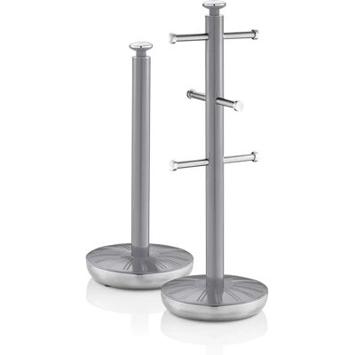 Swan Retro Mug Tree and Towel Pole Set - Grey Swan Retro Mug Tree and Towel Pole Set - Grey
