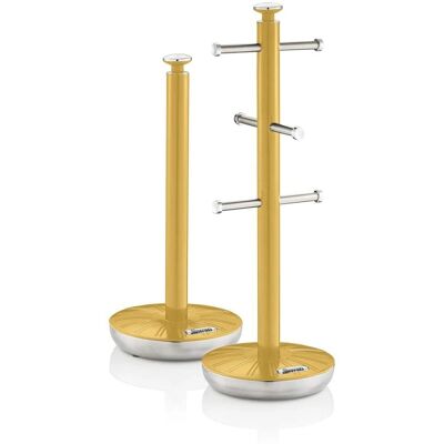 Swan Retro Towel Pole and Mug Tree Yellow - Kitchen Set Swan Retro Towel Pole and Mug Tree Yellow - Kitchen Set