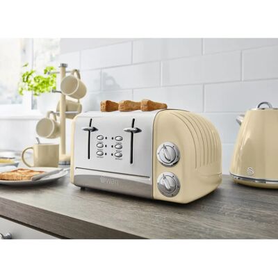 Swan Retro Broodrooster 4 Sneden - CRÈME Swan Retro Broodrooster 4 Sneden - CRÈME