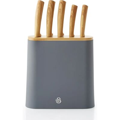 Swan Nordic Knife Set 5-Pcs with Block - Kitchen Knife Collection Swan Nordic Knife Set 5-Pcs with Block - Kitchen Knife Collection
